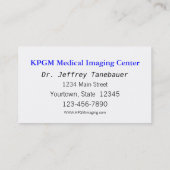 医用MRI画像 名刺 (裏面)