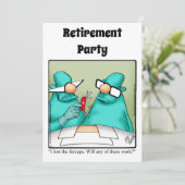 医療おもしろい退職ユーモアパーティの招待状 招待状 (スタンド正面)