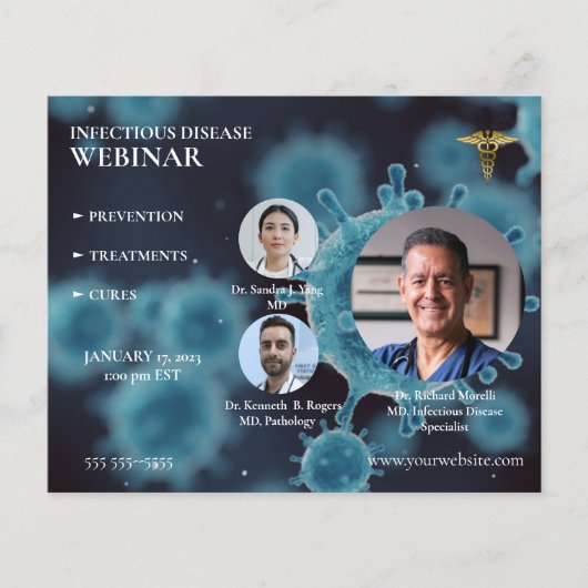 医療と健康に関するウェビナー気にセミナー チラシ (正面)