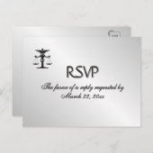 医療と法律関連シルバーメニューRSVP インビテーションポストカード (正面/裏面)