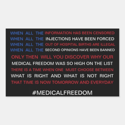 医療の自由 長方形シール (正面)