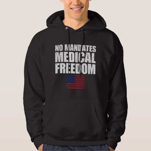 医療の自由Tシャツ アメリカ国旗 医療の自由 規制反対 パーカ (正面)