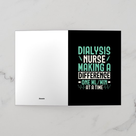 医療を変える透析ナース 箔グリーティングカード (外側レイダウン)