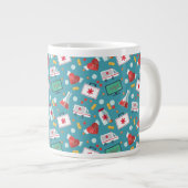 医療アイコンのパターン ジャンボコーヒーマグカップ (正面右)