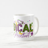 医療アシスタント - マルディグラス コーヒーマグカップ (正面右)