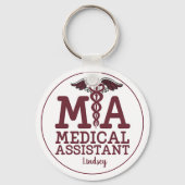 医療アシスパーソナライズされたタントブルゴーニュ・キーチェーン キーホルダー (正面)