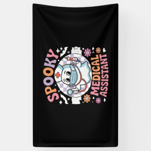 医療アシス不気味タントカワイハロウィーン必須 横断幕 (縦)