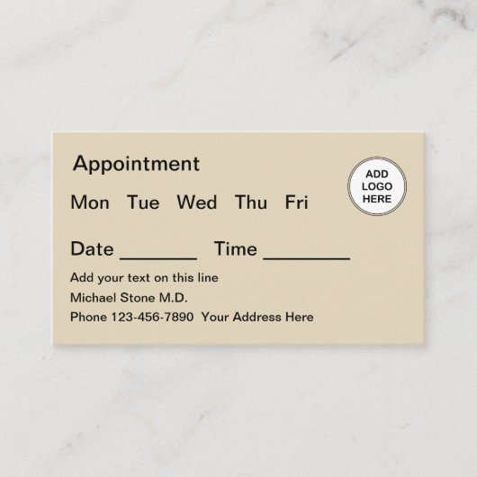 医療アポイントメントのアラーム 名刺 (正面)