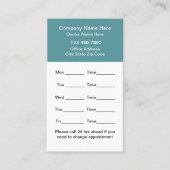 医療アポイントメントカードの縦のレイアウト 予約カード (正面)