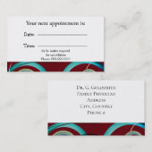 医療アポイントメントカードブルゴーニュ抽象芸術 予約カード (正面/裏面)