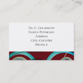 医療アポイントメントカードブルゴーニュ抽象芸術 予約カード (裏面)