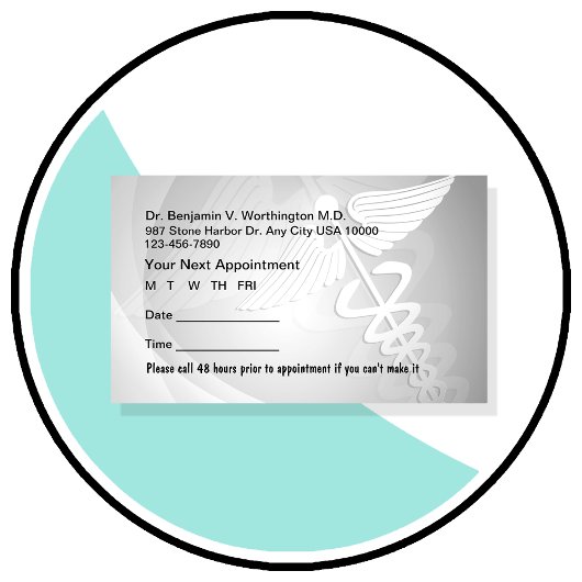 医療アポイントメントカード 予約カード