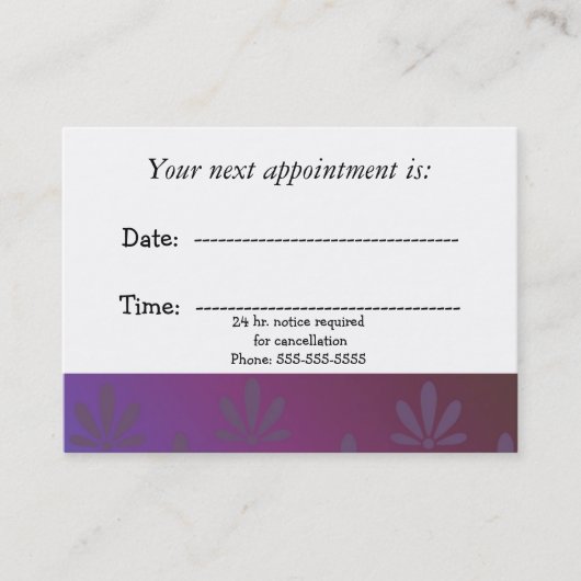 医療アポイントメントモダンフローラ 予約カード (正面)
