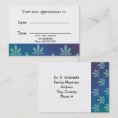 医療アポイントメントモダンフローラ 予約カード (正面/裏面)