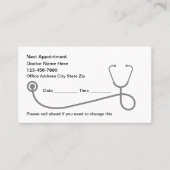 医療アポイントメントリマインダー名刺 予約カード (正面)