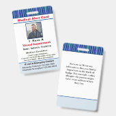 医療アラートの写真連絡名IDカードカスタム バッジ (表裏)