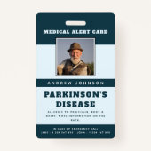 医療アラート緊急情報とID写真アダルト名 バッジ (正面)