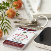 医療アラート緊急連絡カスタム キーホルダー (正面右)