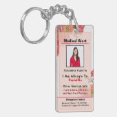 医療アラート緊急連絡カスタム キーホルダー (正面左)