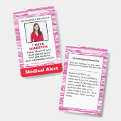 医療アラート緊急IDカードの写真カスタム バッジ (正面&裏面)