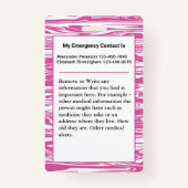 医療アラート緊急IDカードの写真カスタム バッジ (裏面)