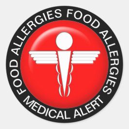 医療アラート – 赤いクラシック丸印 ラウンドシール