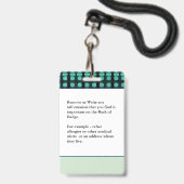 医療アラートIDカードの写真名カスタム バッジ (Back with Lanyard)