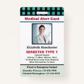 医療アラートIDカードの写真名カスタム バッジ (正面)