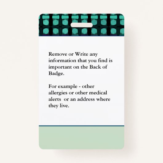 医療アラートIDカードの写真名カスタム バッジ (裏面)