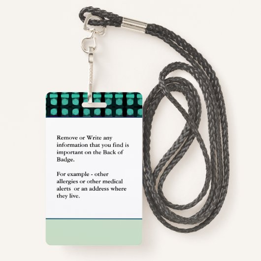 医療アラートIDカードの写真名カスタム バッジ (裏面ランヤード)