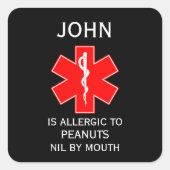 医療アラートID医療用乳アレルギー スクエアシール (正面)