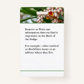 医療アレルギー警告の緊急フォトカスタムID バッジ (裏面)