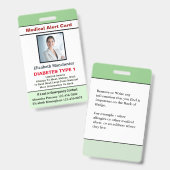 医療アレルギー警告の緊急フォトカスタムID バッジ (Front & Back)