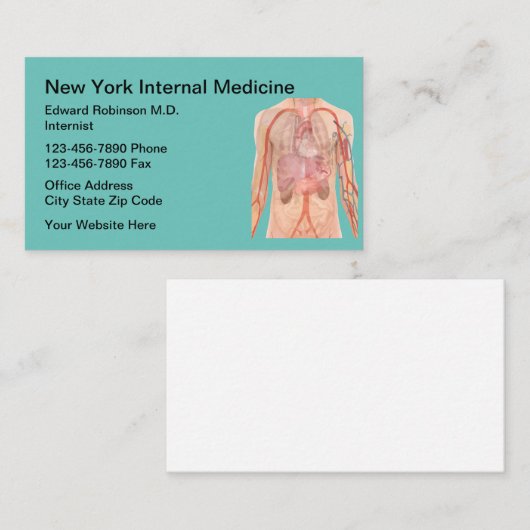 医療インターニストテーマ 名刺 (正面/裏面)