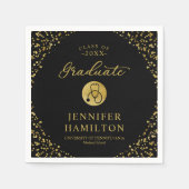 医療エレガント看護学校卒業ブラック スタンダードカクテルナプキン (正面)