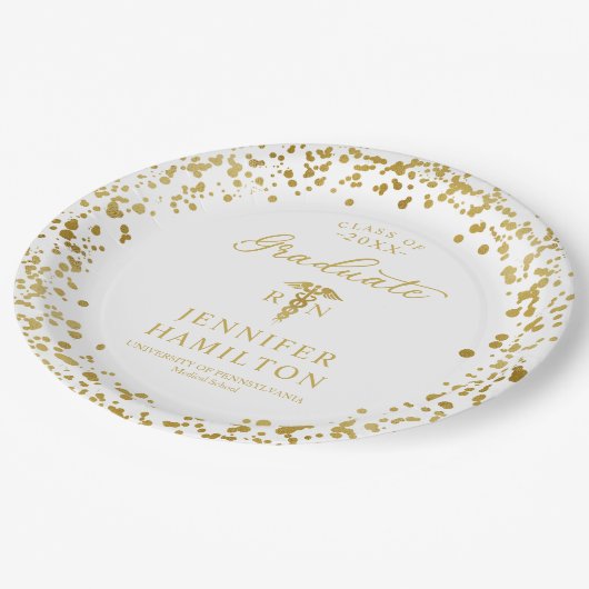 医療エレガント看護学校卒業白番 ペーパープレート (アングル)