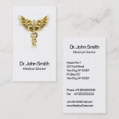医療エレガント金ゴールドカドゥセウスウィングズクラシー 名刺 (正面/裏面)