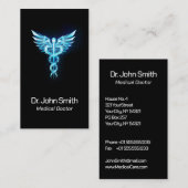 医療エレガント金ゴールドカドゥセウスウィングズクラシー 名刺 (正面/裏面)