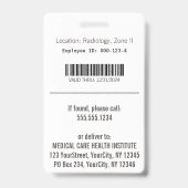 医療エレガント金ゴールドカドゥセウス黒羽フォトID バッジ (Back)