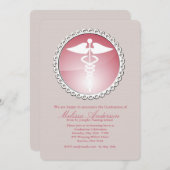 医療エンブレム看護学校卒業招待状 招待状 (正面/裏面)