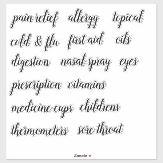 医療キャビネット団体や組織スクリプトラベルシール シール (シート)