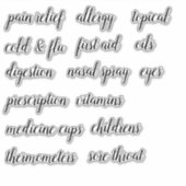 医療キャビネット団体や組織スクリプトラベルシール シール (正面)