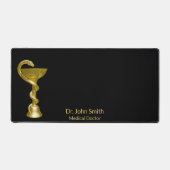 医療クラススネークボウル衛生金ゴールドカドゥセウス デスクマット (正面)