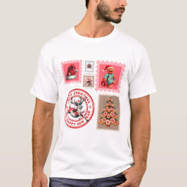 医療クリスマススタンプコラージュアート Tシャツ
