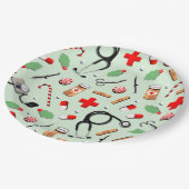 医療クリスマスホリデーパーティー ペーパープレート (アングル)