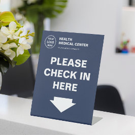 医療クリニックのヘルスケアロゴチェックイン 台座サイン