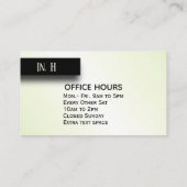 医療グリーン、勤務時間をバック 名刺 (裏面)