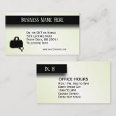 医療グリーン、勤務時間をバック 名刺 (正面/裏面)