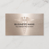 医療サービスカドゥセウス記号エレガント金ゴールド 名刺 (正面)
