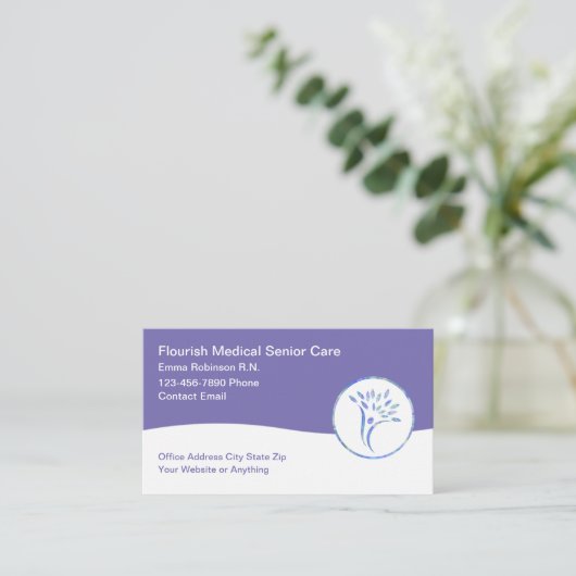 医療シニア気にテーマ名刺 名刺 (スタンド正面)